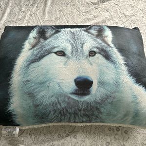 Wolf Sherpa pillow